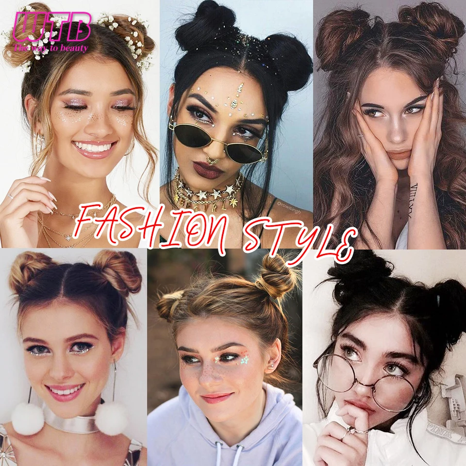 WTB синтетический шиньон прямая черная резиновая лента шнурок с пончиком