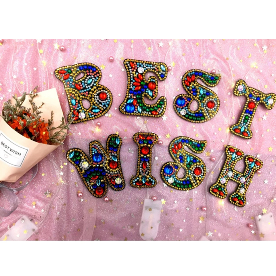 AZQSD A Z брелок со стразами картина английские буквы полная выкладка подвесные