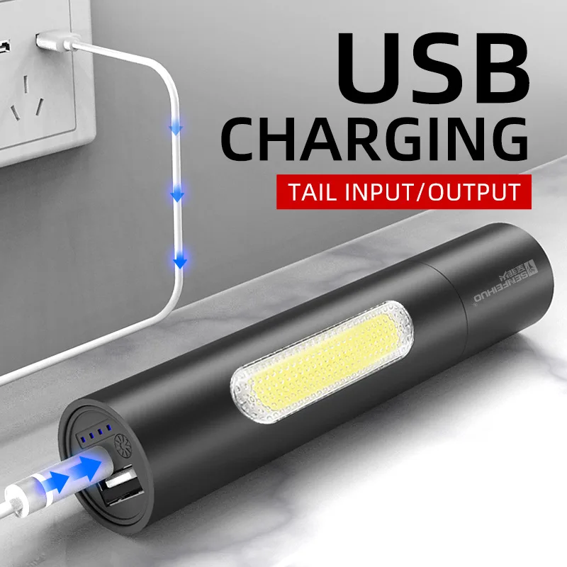 Verkauf LED Aluminium Legierung Taschenlampe Outdoor Haushalts USB Aufladbare Taschenlampe Lanterna Ultra-Helle Lange-palette Macht Bank Hand Lampe