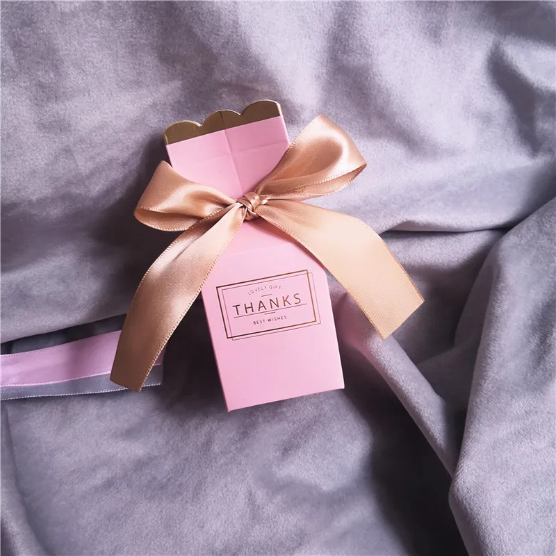 20 штук Ins Творческий розового цвета с надписью &quotСпасибо конфетная Коробки для