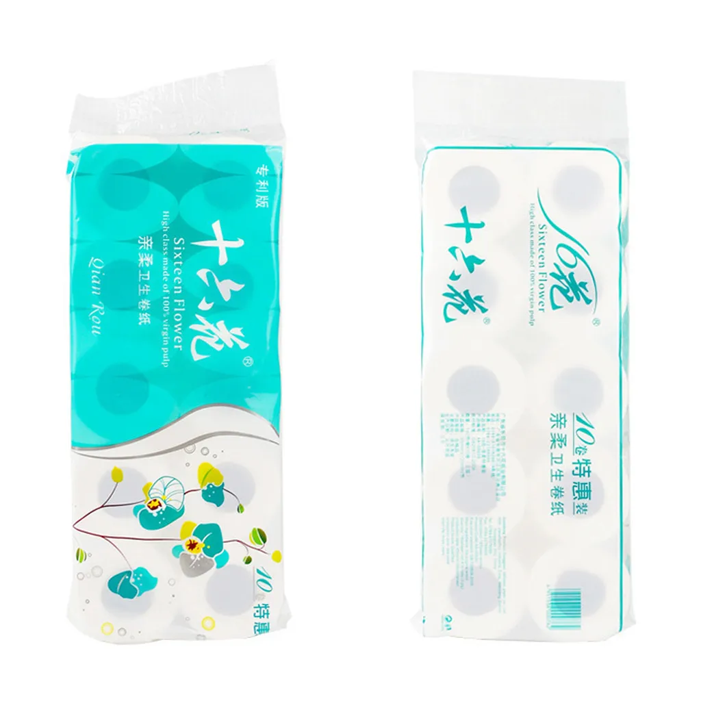 10 рулонов/шт. Белая туалетная бумага рулон 4 х слойной туалетной бумаги|Салфетки