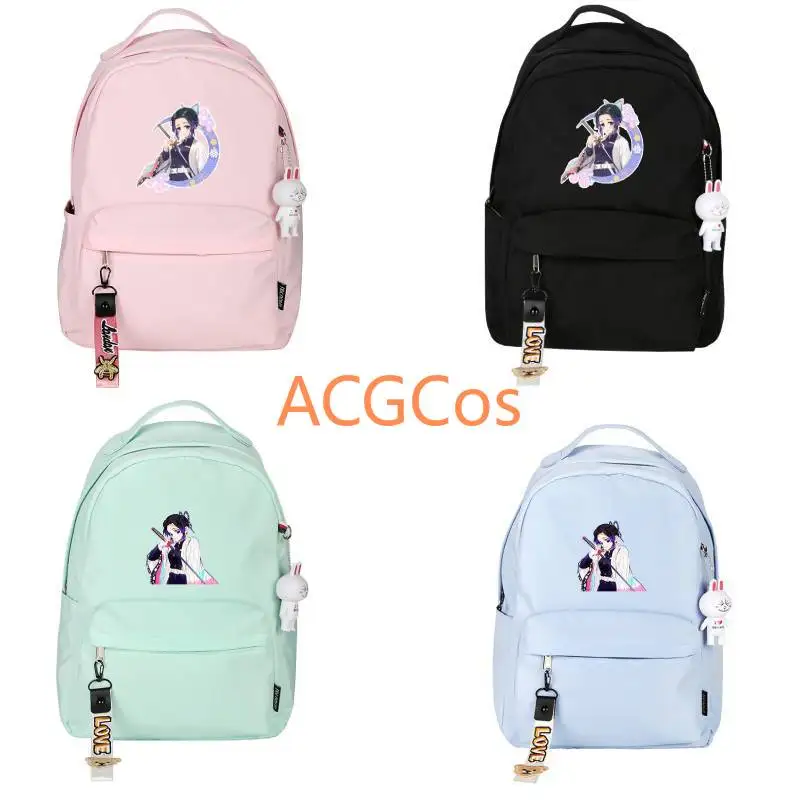 

Demon Slayer Kimetsu no Yaiba Kochou Shinobu Cosplay Backpack Student School Shoulder Bag Laptop Travel Rucksack Gift