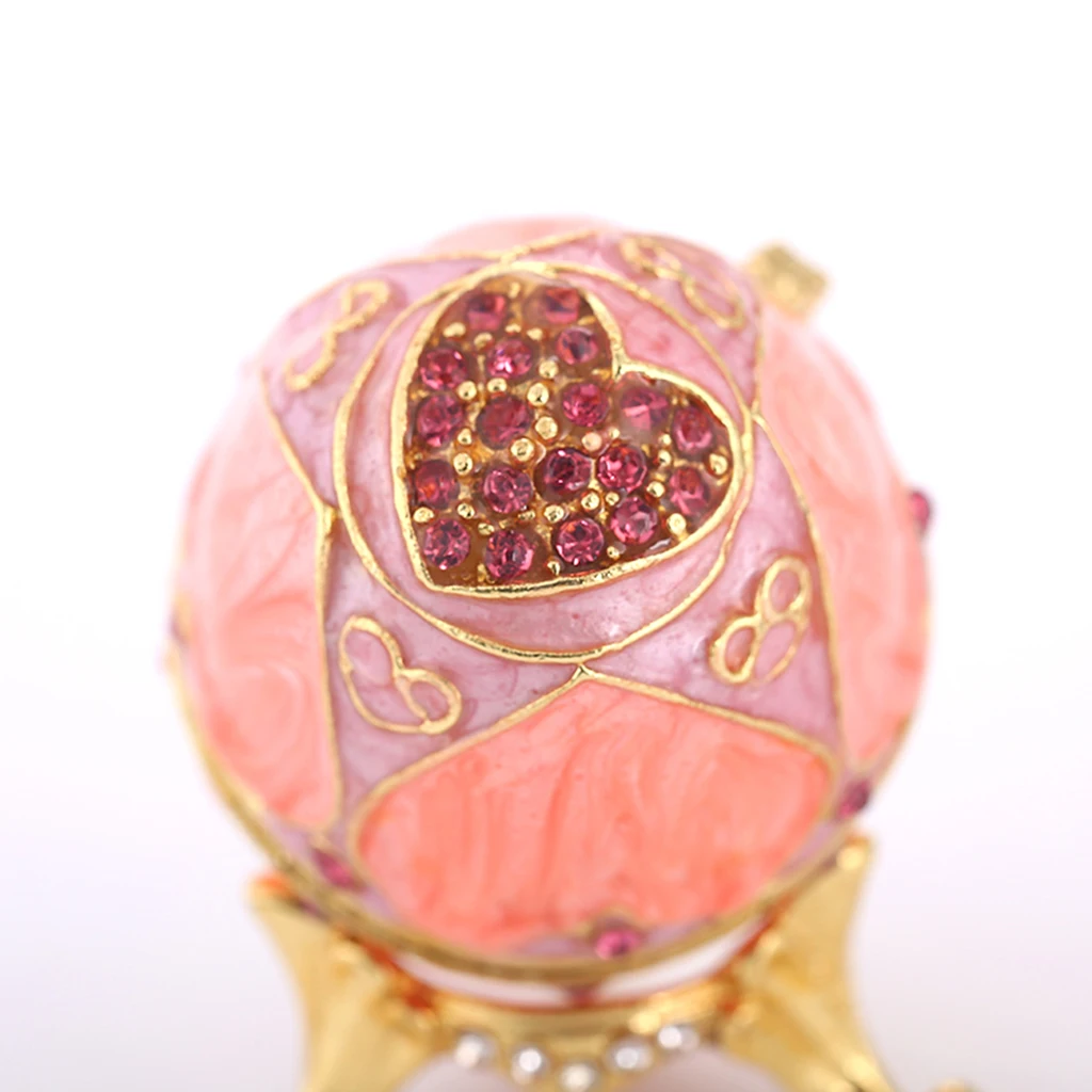

Crystal Egg Jeweled Trinkets Box Enamel Love Heart Crystal Room Decoration