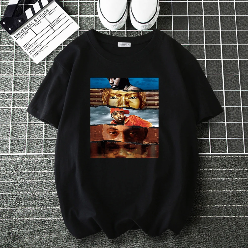 

Funko pop Nas Album Cover Rap Music Star T-Shirts for Men Woman Casual Tee Shirts Summer Tops Male Fashion Harajuku T Shirt