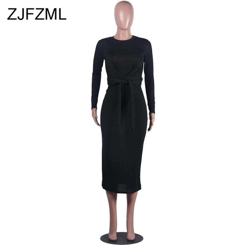 

Neon Yellow Orange Velvet Bandage Dress Women Round Neck Long Sleeve Mid Calf Dress Autumn Winter Tie Up High Waist Party Dress