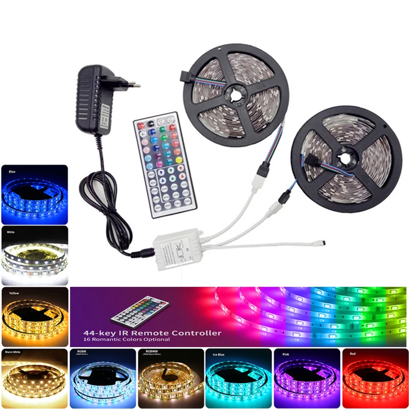 Светодиодная лента Ruban RGB 5050 Диодная 12 В светодиодный светильник Neon 5 м 10
