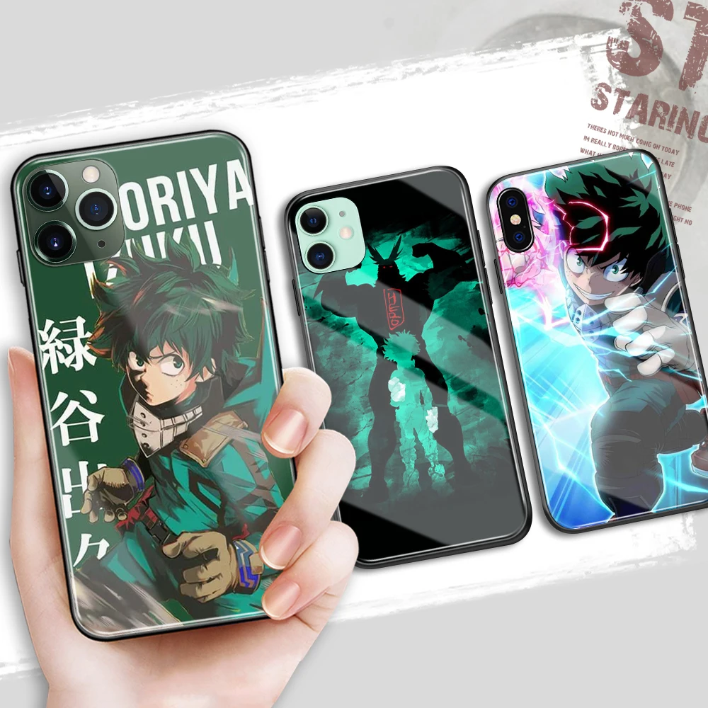 Deku Izuku Midoriya My Hero academic закаленное стекло манга чехол для iPhone 6 6S 8 7 14 Plus X XR XS MAX 11 12 13 14 Pro Max