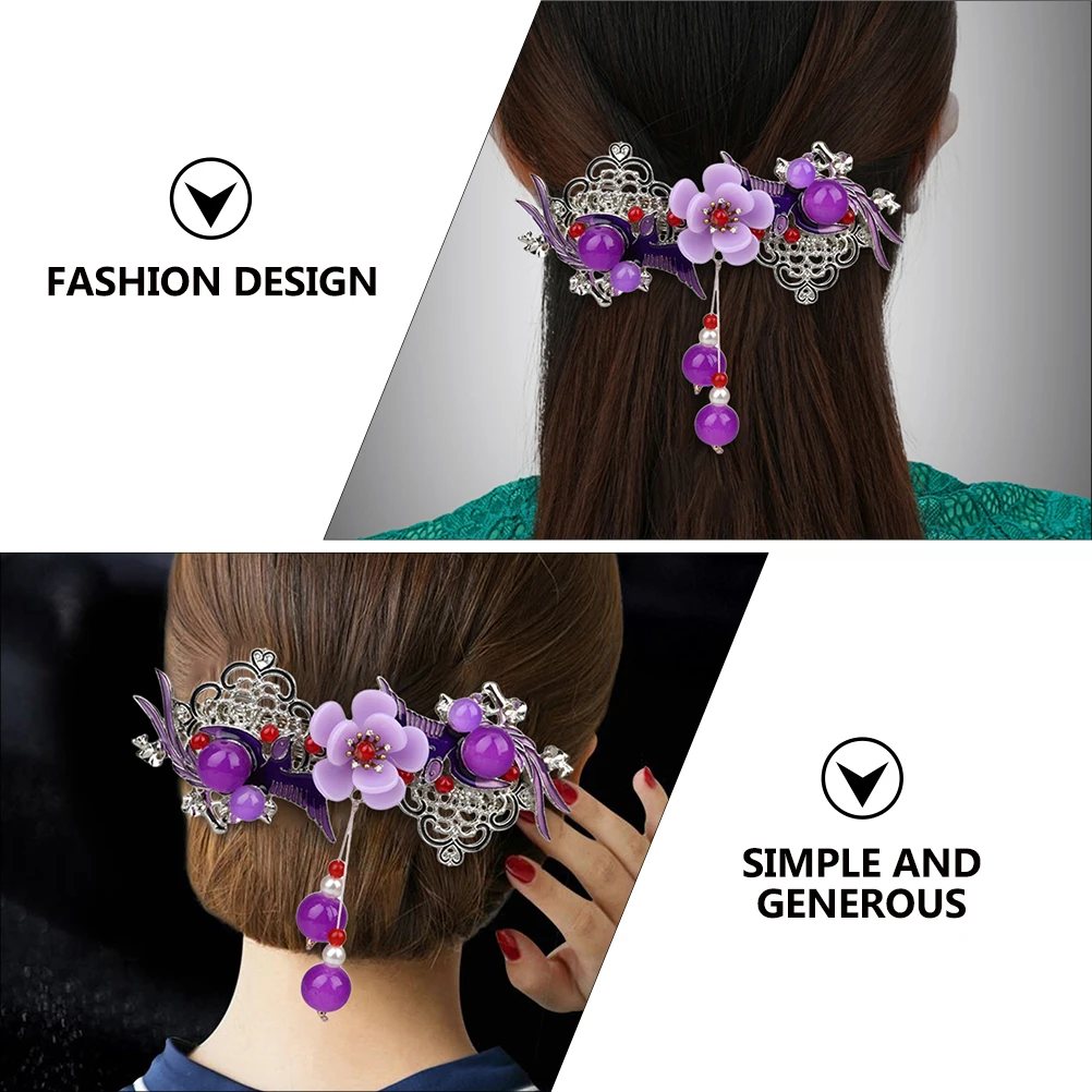 Ретро Стразы Цветочная заколка для волос с подвеской спины | Красота и здоровье