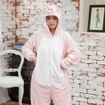Кигуруми свинка с длинным рукавом капюшоном комбинезон женская пижама kugurumi