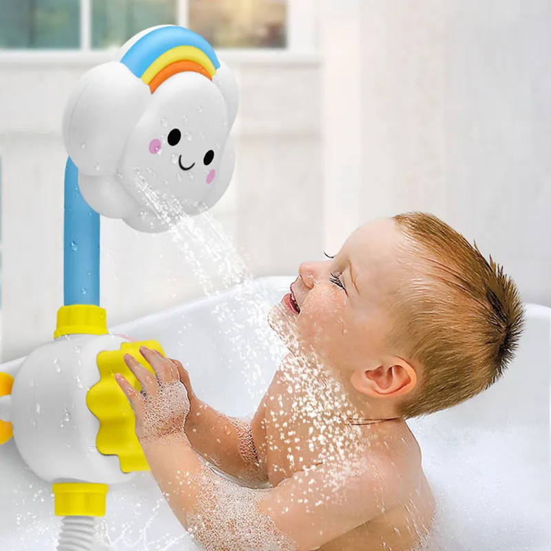 

Игрушки для ванны для детей, детская водяная игра, модель облаков, кран для душа, спрей для воды, игрушка для детей, брызговик, ванная комната, детский подарок