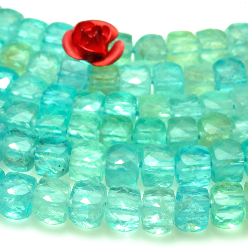 Апатитные бусины из 4 мм натуральных драгоценных камней квадратные граненые для