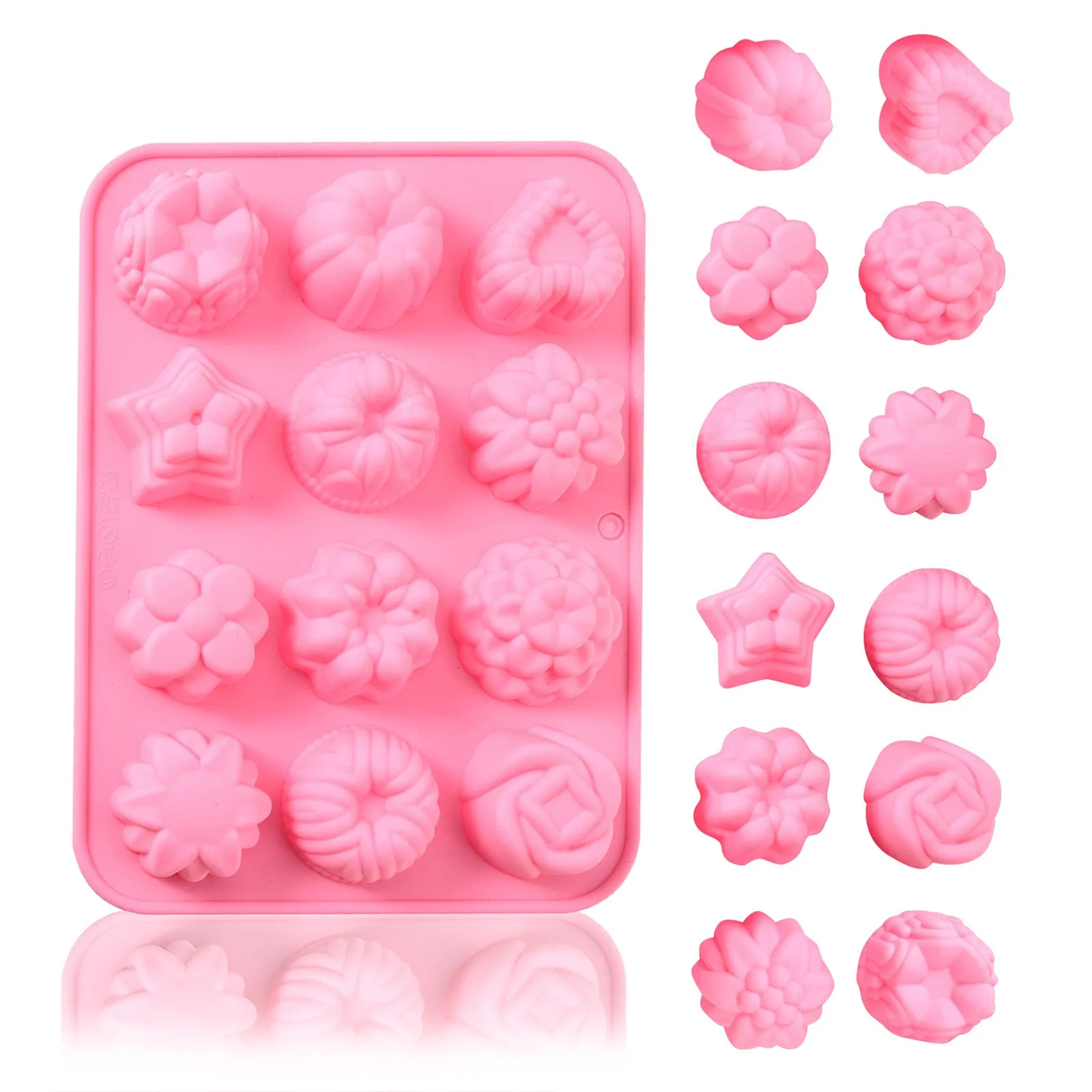 Силиконовые формы для выпечки шоколадные конфеты торт ко дню рождения свечи желе