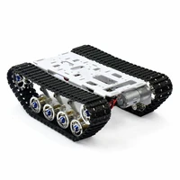diy assembly smart shock absorption crawler tank chassis stem kit for arduino remote control robot platform silver kit
