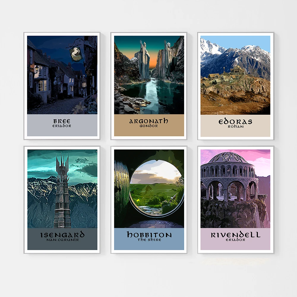 

Travel Middle Earth Landscape Canvas Wall Art Poster Nordic Print Painting Nature Decoration Pictures Modern Home Decor No Frame