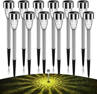 12pack solar lights outdoor waterproof solar garden lights with stainless super bright led landscape lighting for yard walkway