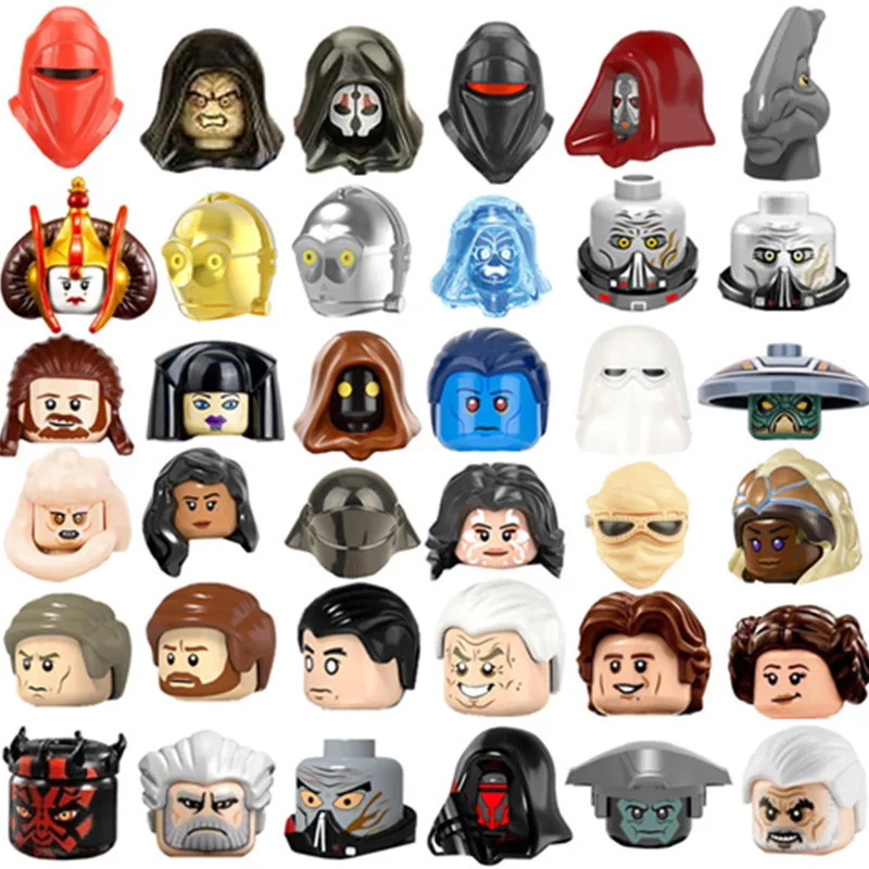 

Woma 70 Styles Single Sale Movie Wars Models DIY Building Blocks Kids Toys Star For Children Gifts Action Figures Head Bricks