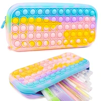 21 colors pop push pencil case bubble pen holder silicone sensory game pencil case shockproof water suitable for students gifts