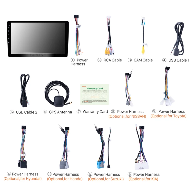 

Harfey, HD 9 , Android 8,1, 2din, GPS, , SWC, Wi-Fi