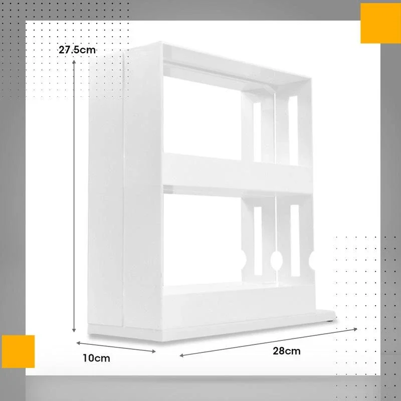 

2 Layer Storage Kitchen Rotating Organize Spices Jar Bottle Storage Rack Kitchen Bottle Storage Organizer Shelves Slide Cabinet