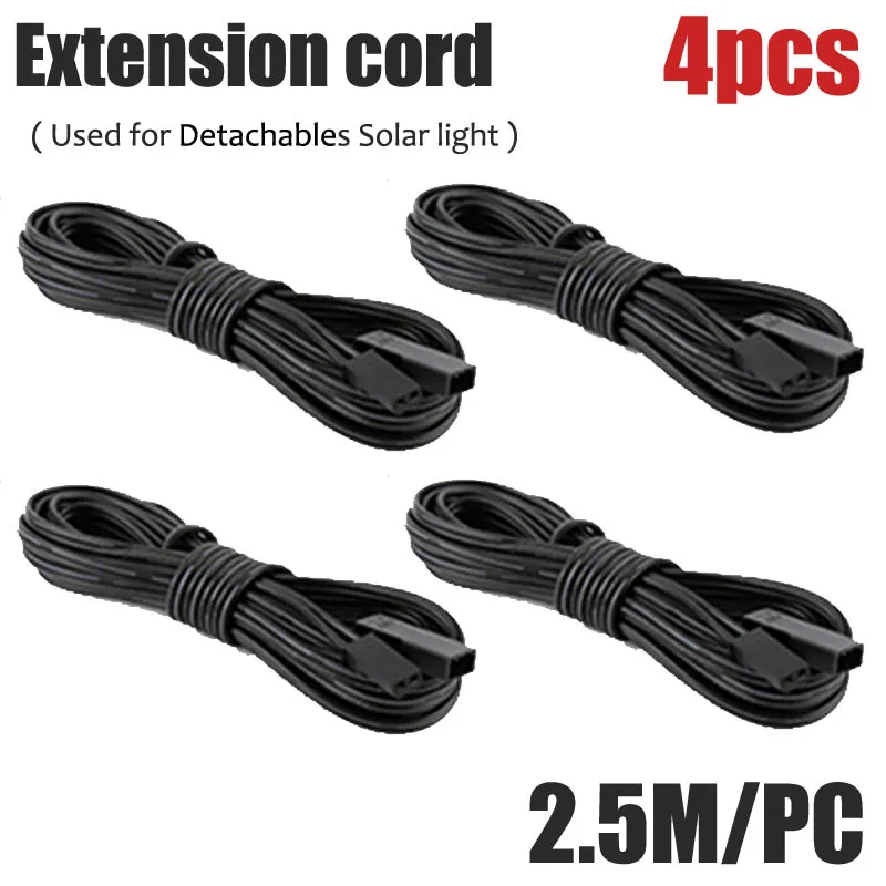 Extension cord 4pcs A2 PIR датчик движения Солнечная лампа фонарь 64LED 1200mA Солнечная энергия настенный светильник Открытый водонепроницаемый сад отдельные солнечные панели - Испускаемый цвет: Extension cord 4pcs