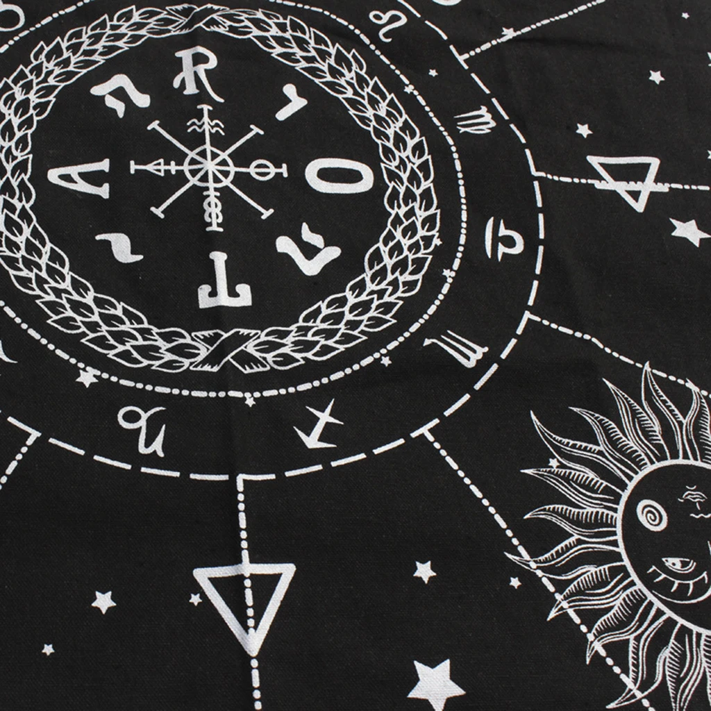 

1x Constellation Tarot Table Card Cloth Divination Tassel 19.29in Soft