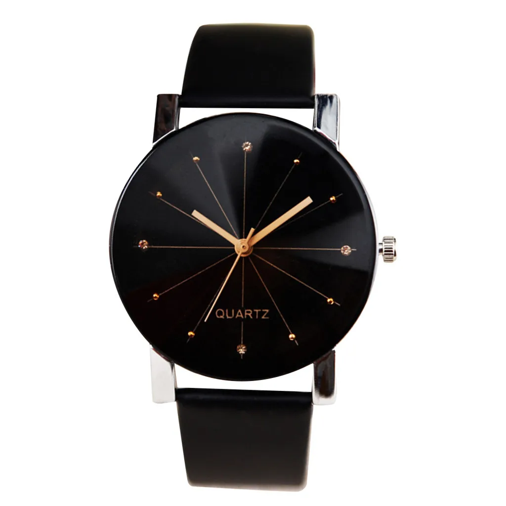 

Men Women Leather Strap Line Analog Quartz Ladies Wrist Watches Fashion Watch Women's Watches Brand Luxury Watch