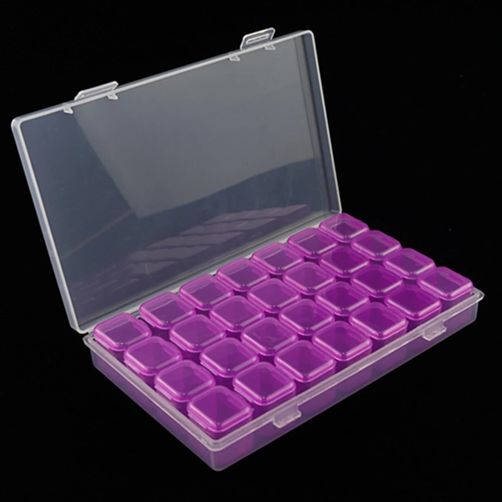 

Набор инструментов для алмазной живописи, 28 ячеек, пластиковый ящик для хранения и аксессуары для алмазной живописи