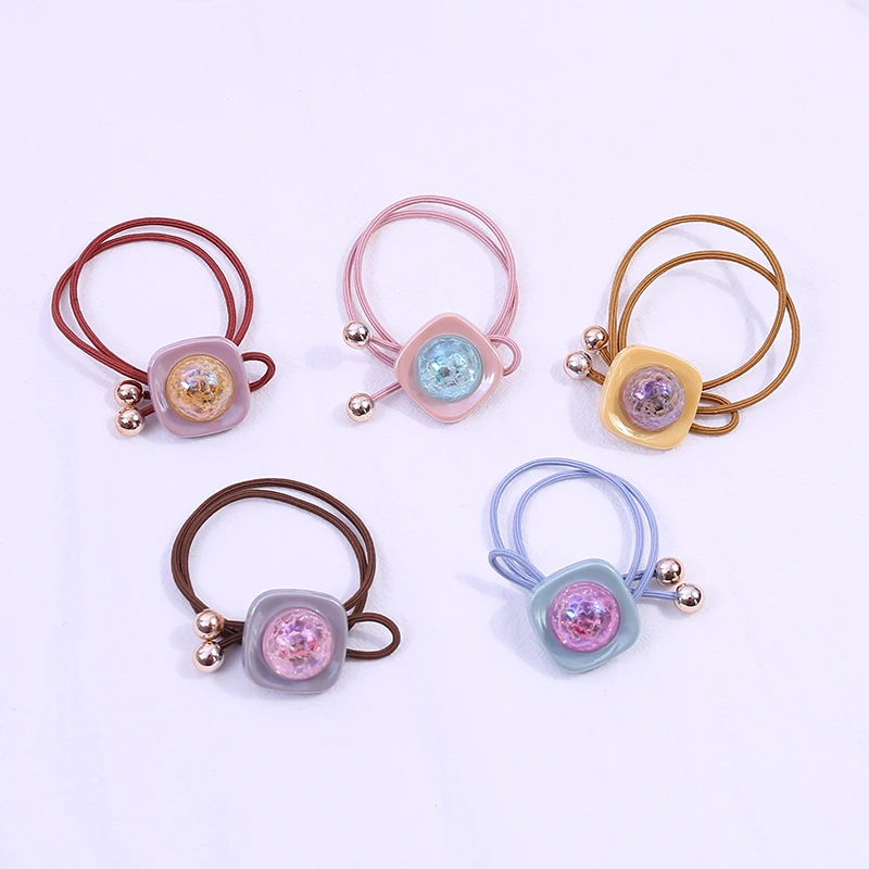 Модная эластичная повязка для волос 5 цветов Разноцветные квадратные и