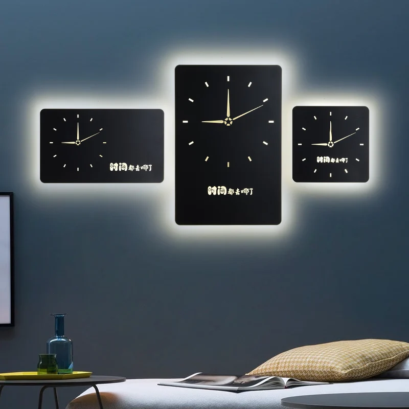 Современные акриловые светодиодные настенные часы креативная прикроватная