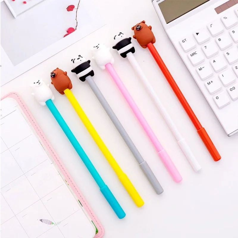 

40PCS Korean Cute Cartoon Panda Gel Pen Creative Black Ink Pen Student Stationery Office Accessories