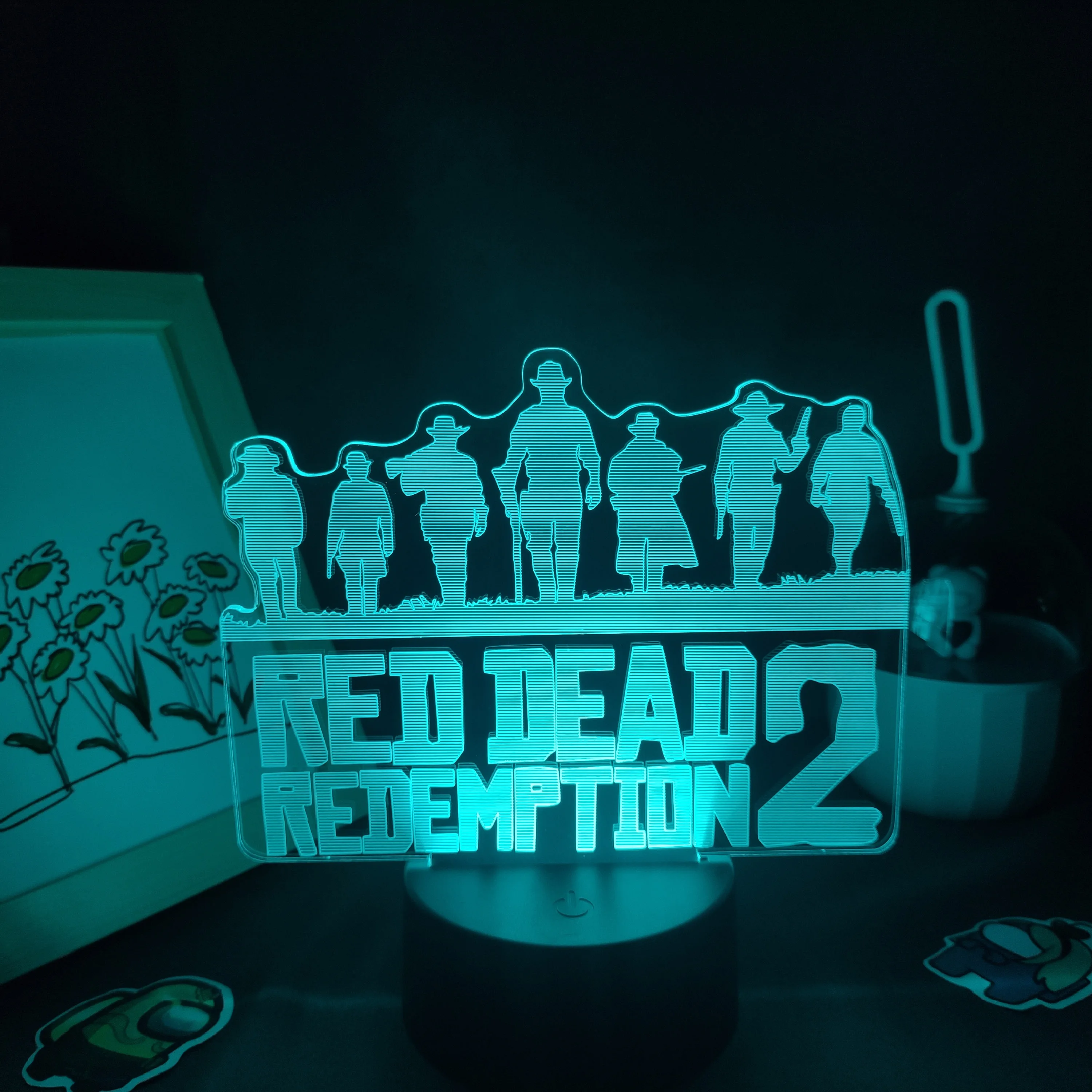 Фигурка игровая Артура Моргана Red Dead 3D светодиодные RGB ночные светильники крутой