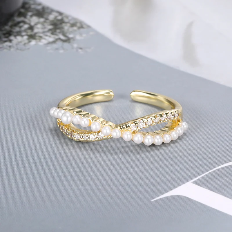 

2021 Korean New Baroque Pearl Ring Bohemia Index Finger Rings Fashion Temperament Simple Versatile Jewelry Aesthetic Accessories