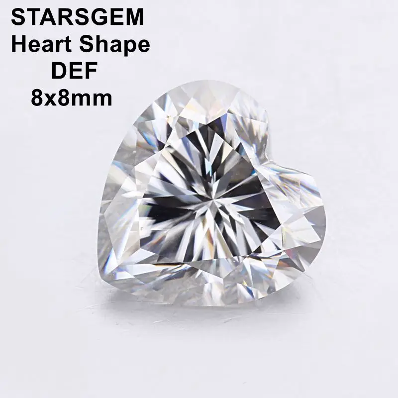 

Камень Муассанит Ограненный сердцем, 8 х8 мм