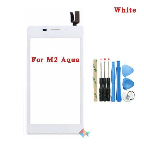 4," для sony Xperia M2 S50H D2302 D2303 D2305 D2306 и M2 Aqua D2403 сенсорный экран дигитайзер Передняя стеклянная Сенсорная панель объектива - Цвет: M2Aqua WhiteWithTool