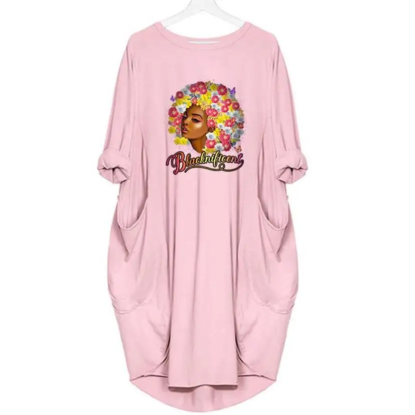 

2021 Summer Women Dress African Woman Long Sleeves Midi Casual Sexy Vestidos Femme Colothing Tops Oversized 5XL Drop Ship