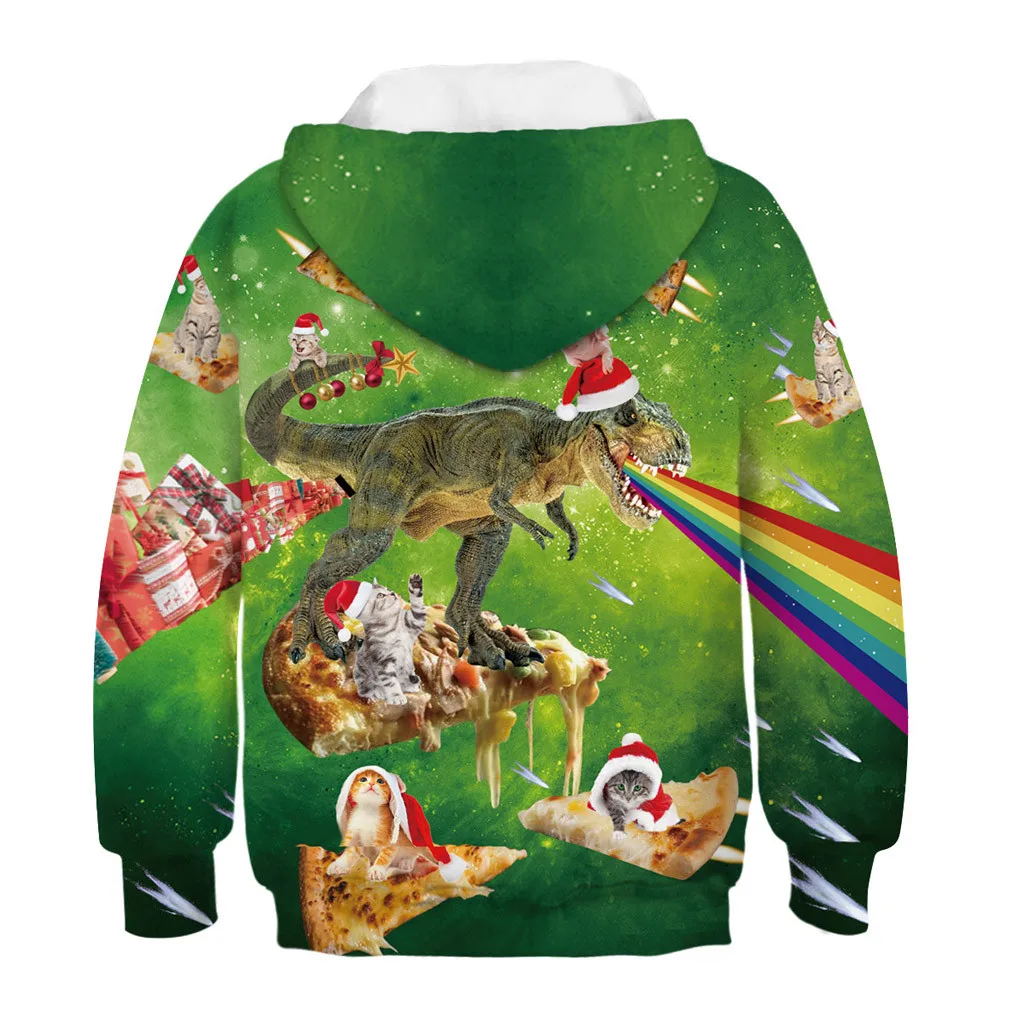 Рождественский свитер с объемным принтом для мальчиков и девочек-подростков