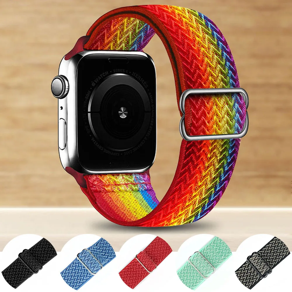 

Ремешок нейлоновый водонепроницаемый для Apple Watch Band 6 SE 5 4 40 мм 44 мм, плетеный браслет для iWatch Band Series 3 42 мм 38 мм