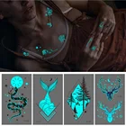 Стильная сисветильник светящаяся Татуировка 37 видов, временная Наклейка на тело на руку, для клувечерние, одноразовая светящаяся татуировка, временная татуировка