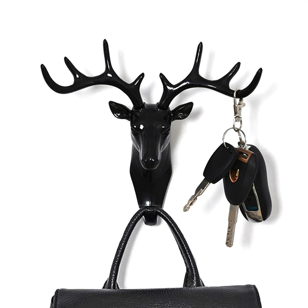 Wall Hanging Vintage Deer Head Antlers for Clothes Hat Scarf Key Horns Hanger Decoration | Дом и сад