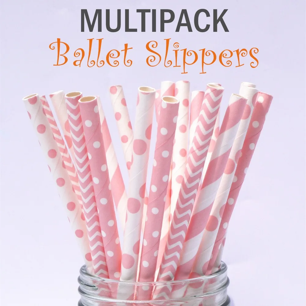 Бесплатная доставка 25 шт. в ассортименте розовые соломинки балерины бумажные