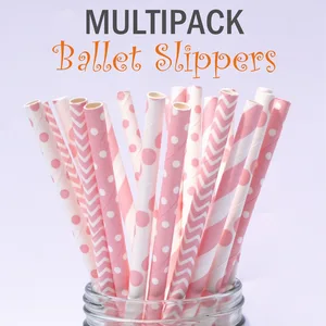 Бесплатная доставка 25 шт. разные розовые соломинки балерины бумажные соломинки в горошек шеврон полоски в горошек питьевые Свадебные украшения