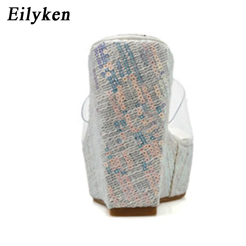 Eilyken/Новинка 2021 года Прозрачная обувь на танкетке с толстой подошвой из пвх