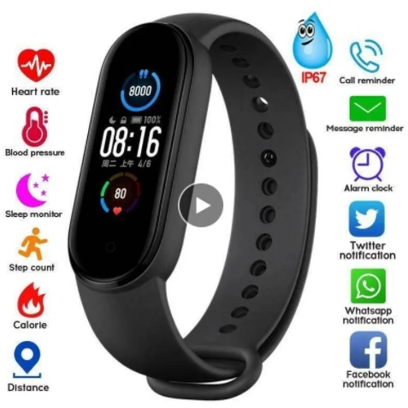 

M5 Smart Sport Band Fitness GPS Tracker Activity Tracking Alarm Reminder Heart Rate Blood Pressure Monitor Bth Smartband