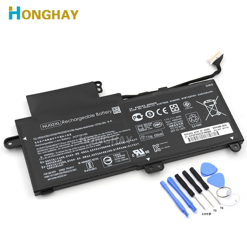Аккумулятор HONGHAY 35Wh 7,7 В, оригинальный NU02XL для ноутбука HP Pavilion X360 M1 M1-U001DX HSTNN-UB6U TPN-W117 843535-541 Tablet Series