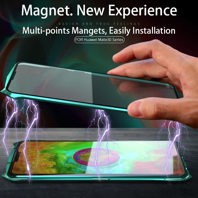 Двухсторонний стеклянный чехол для Huawei Mate 30 Pro с полной защитой 360 градусов