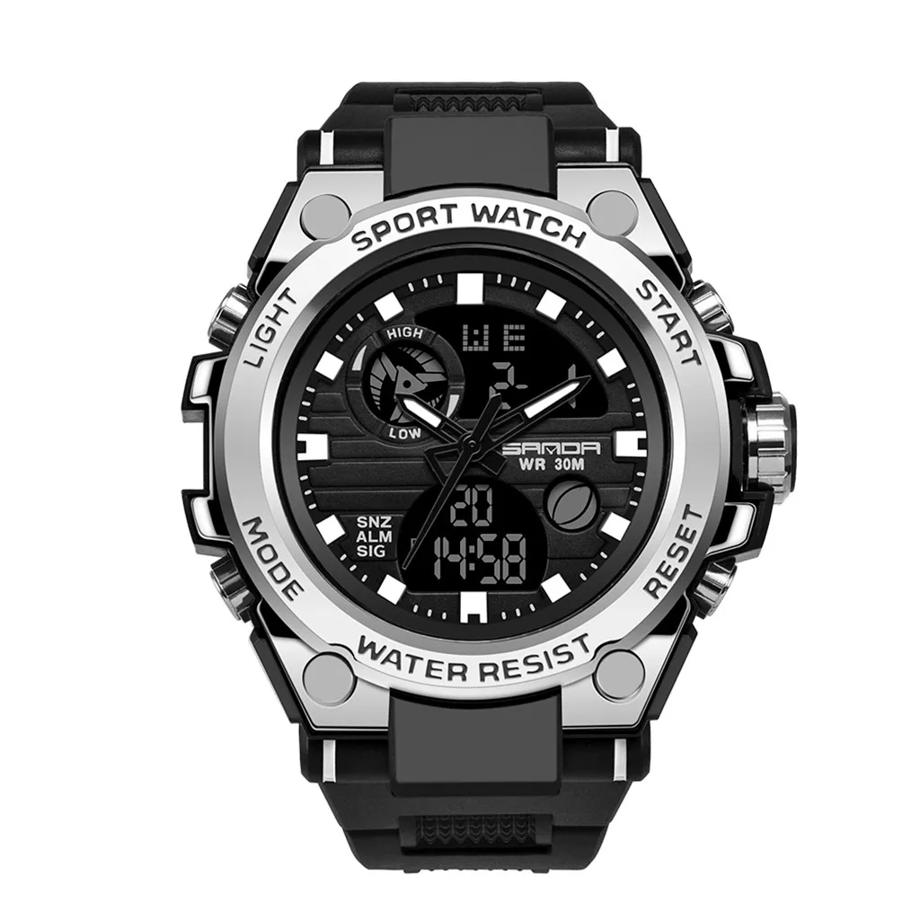 New Men Sport Watch Dual Display Analog Digital LED Electronic Wrist Watches Top Brand Luxury Sports Chronograph Quartz Watch