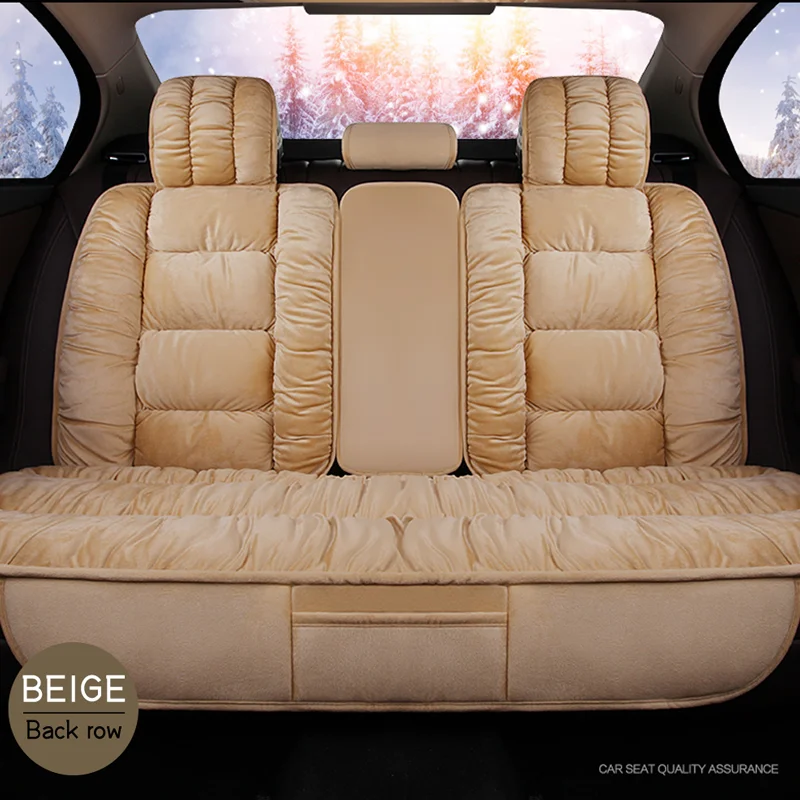 

Warm Rear Car Seat Cover Universal Winter Plush Cushion Faux Fur Material For Car Seat Protector Mat Car Interior Accessories