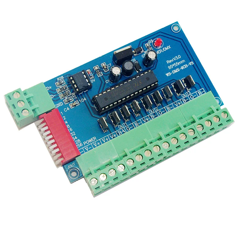 Светодиодный 9CH DMX512 декодер 9 канальный 3 группа * 3A 37A Макс 3P контроллер DC5V 24V DMX