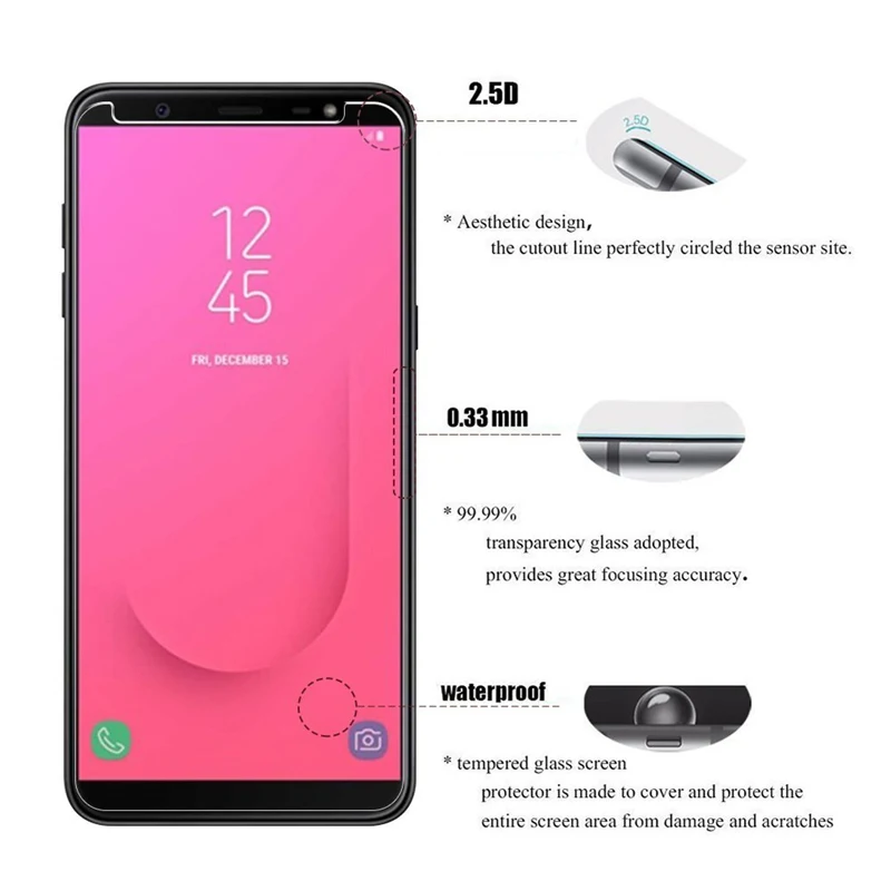 3 шт. Защитная пленка для экрана Samsung Galaxy J6 Plus закаленное стекло J4 Sansung J4Plus J6Plus
