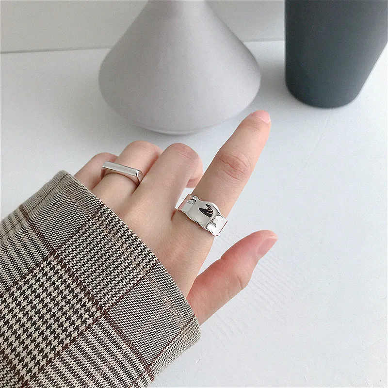 Flyleaf 925 пробы серебристый неправильной формы Bump открытые золотые кольца для